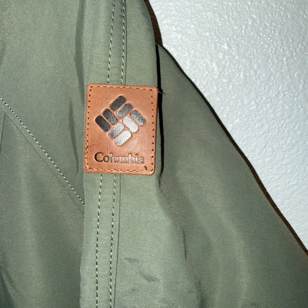 Columbia Sportswear Pullover Hooded Anorak Jacket Green Tan Women's Size‎ Large